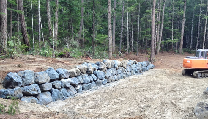 Boulder Retaining Walls Qualicum and Parksville.